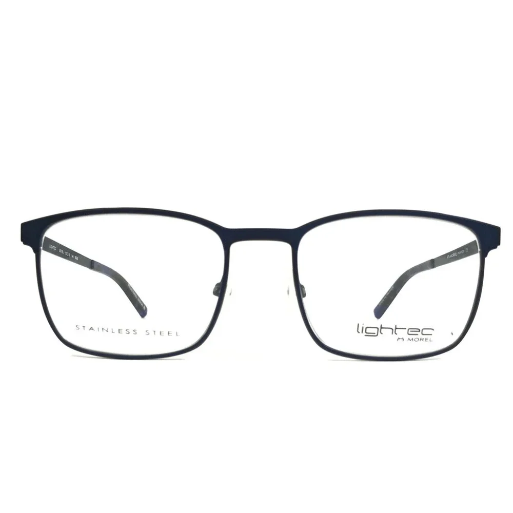 Lightec by Morel Eyeglasses Frames 30015L BG08 Black Blue Rectangle 53-19-140